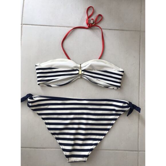 H&M Bikini Set Multicolor Striped Padded Swimsuit 10/12 - Picture 5 of 8